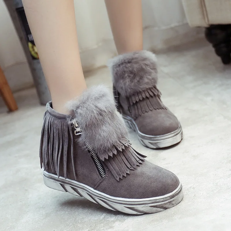 Felpa Plana Cargadores Las Para Martin El En Mujeres Del Con Borla Ag456 Tobillo Botas grey Interior Zapatos Black Cremallera De La Lateral Aumento qZXwAxF