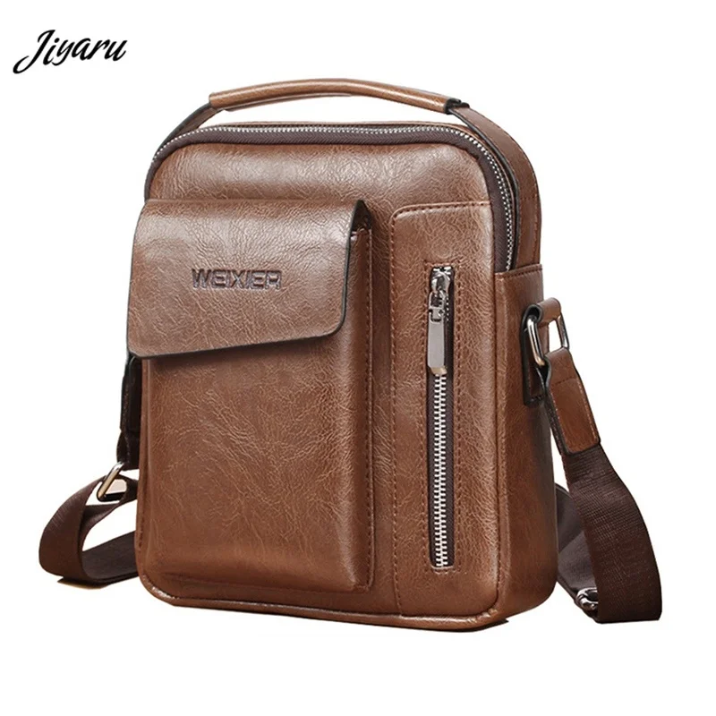 fake leather messenger bag