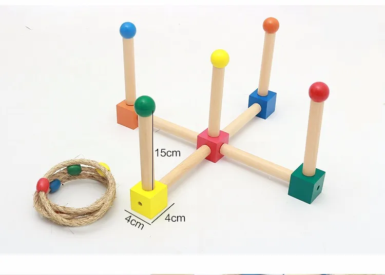 Деревянная детская игрушка магниты бруски кольца притягивает разделочные Монтессори воспитание зрительно-моторная координация многоцветный сборка Детская обучающая игрушка