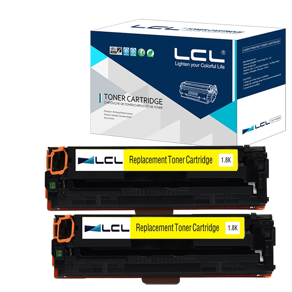

LCL 131A CF212A 131 CF212 212A CF 212 A (2-Pack)Yellow Toner Cartridge Compatible for HP LaserJet Pro 200color M251nw colorM276n