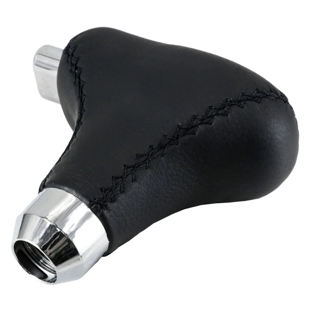 Hand Stitched Black Leather Gear Shift Knob Fit For Automatic Gear