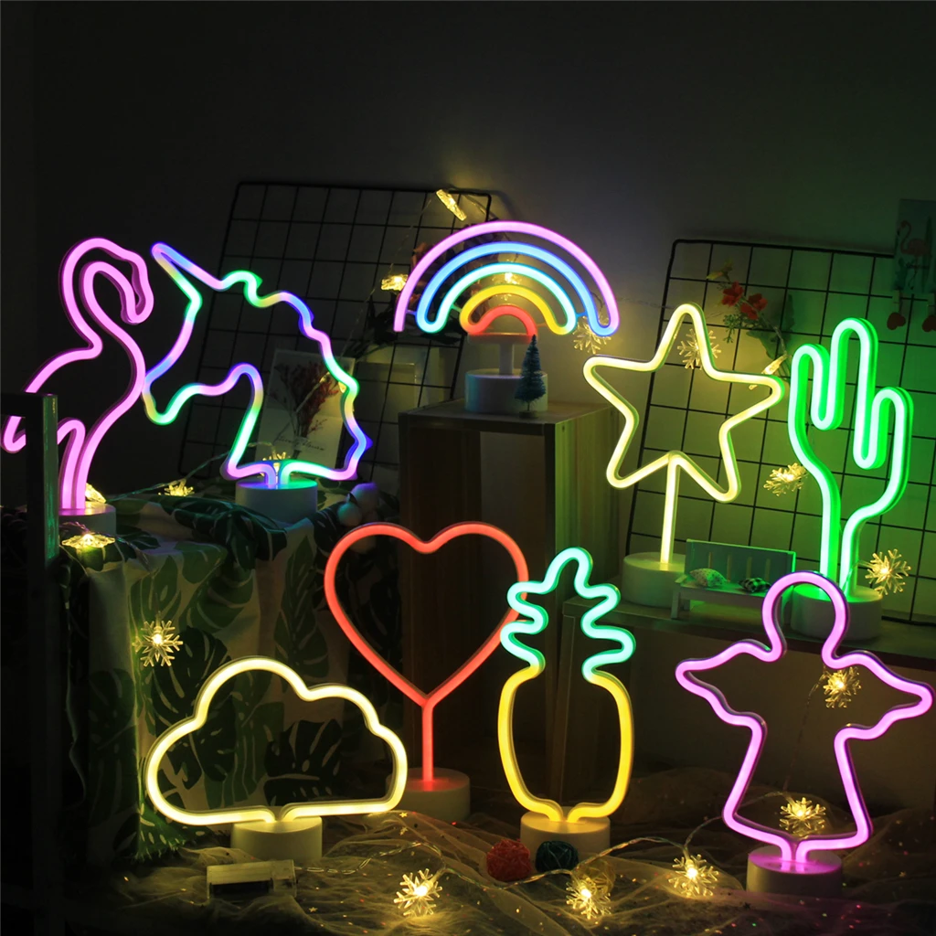 

TONGER Cute Neon Sign LED Light/Lamp for Dorm Rainbow Lamps Wall Decor