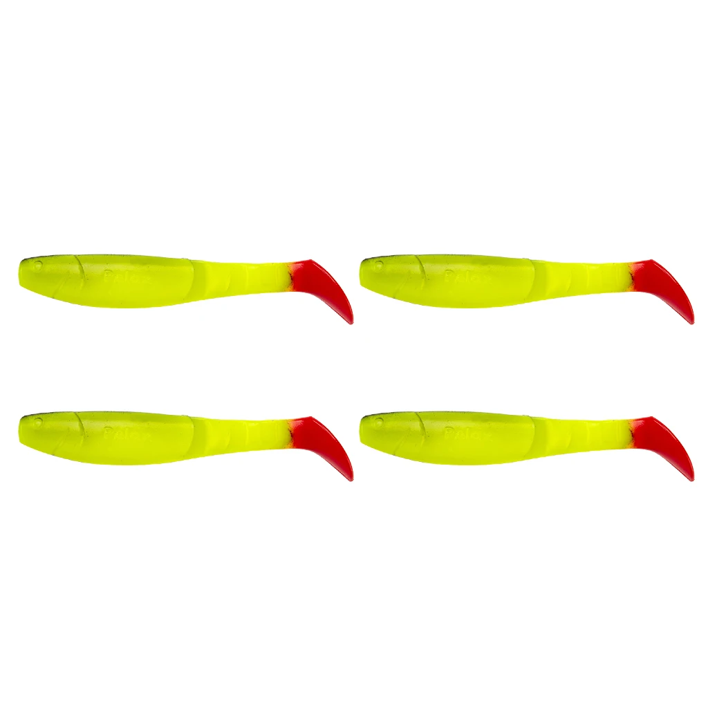 Perfeclan 4Pcs T Tail Soft Fish Lures Fishing Worm Baits Swimbaits for Jig Head & Offset Hook Soft Fish Lure Soft Fishing Lures