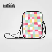 Dispalang 3D impresión geometría Plaid crossbody bolsa para las mujeres mini Bolsos Mujer mujer casual flap Niñas moda hombro
