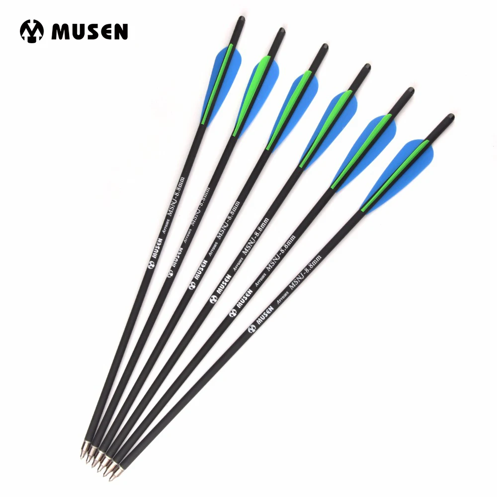 

20 Inches Crossbow Carbon Arrow Changeable Head Diameter 8.8mm 125 Grain Point for Archery Hunting Shooting