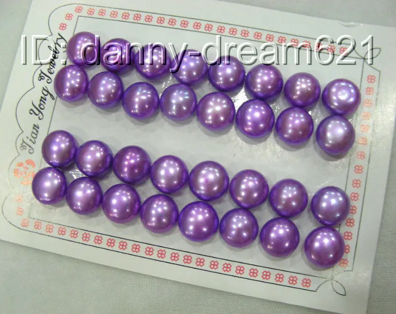 

Free shipping@ wholesale 16pair 12mm genuine lavender round freshwater pearls earrings