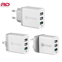 3 порта Быстрая зарядка 3,0 USB адаптер питания для путешествий для samsung Xiaomi huawei для iPhone x EU UK US быстрое зарядное устройство для путешествий