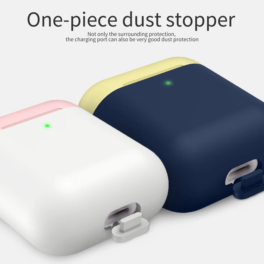 Чехол для AirPods 2 беспроводной зарядный бокс мягкий силиконовый защитный чехол Apple