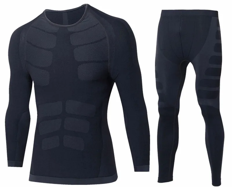 long underwear Winter Thermal Underwear Sets Men Quick Dry O-Neck Stretch Men's Thermo Underwear Male Warm Thermo Long Johns Set men's thermal pants
