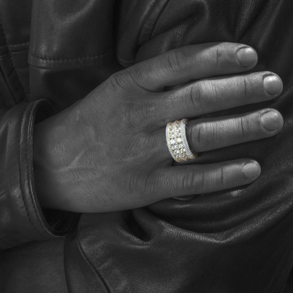 

cz men ring size 7-11 gold silver color top quality wedding engagement cz wide band luxury iced out AAA+ cz hiphop jewelry