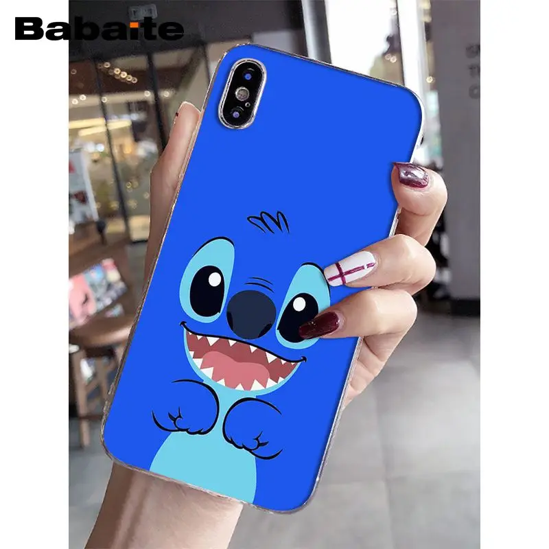 Babaite Love Cartoon Stitch клиент высокое качество чехол для телефона для iPhone 8 7 6 6S Plus 5 5S SE XR X XS MAX Coque Shell