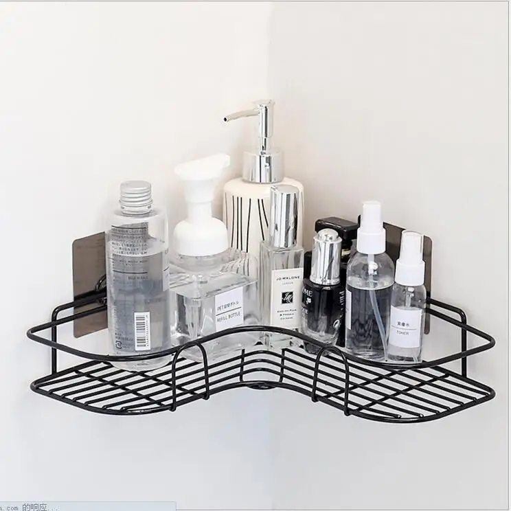 المعادن Kitchenroom رف الزاوية الحديد غسل غرفة حامل متعددة استخدام أشتات رف جدار سلة التخزين حامل المجلات