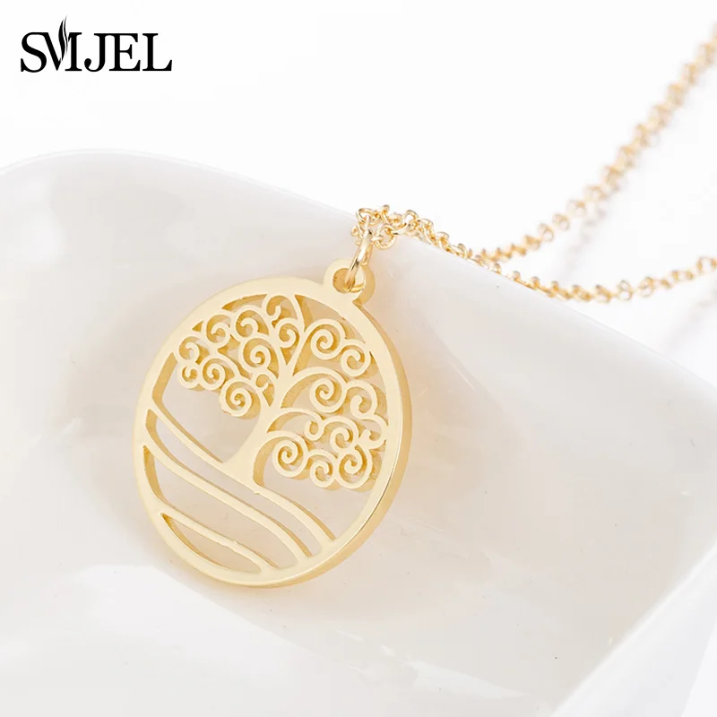 

SMJEL Fashion Tree of Life Necklaces For Women Tree River Necklace Pendant Landscape Campers Out Jewelry Gifts Bijoux