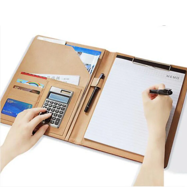 

Deli Free shipping A4 size multifunctional cortical office file folder for documents escolares carpeta fichario pasta escolar