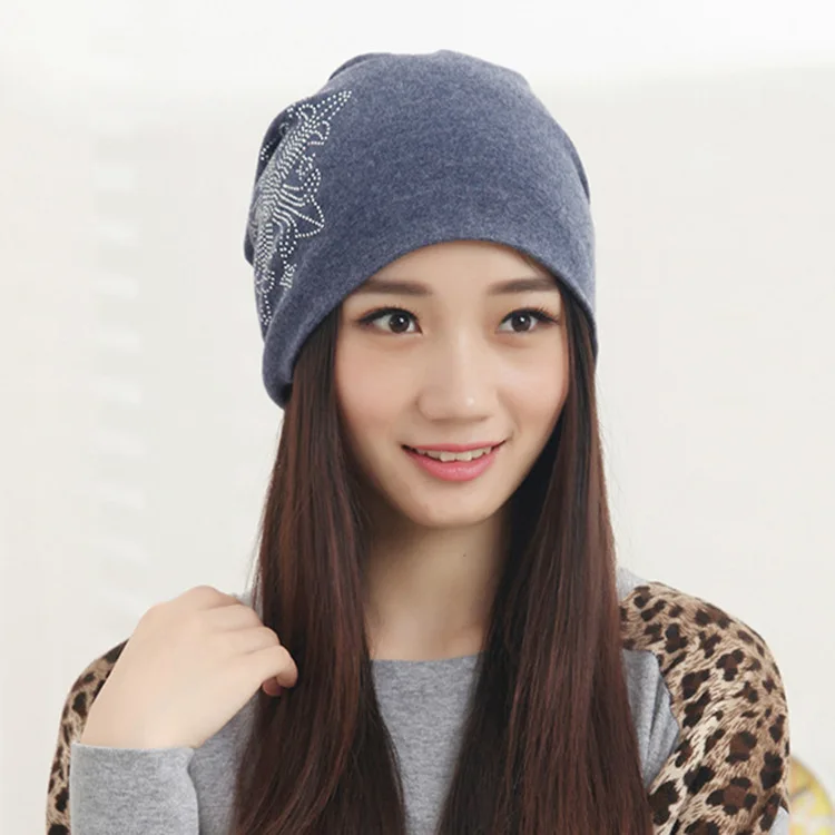 

Women Solid Color Diamond Arrow Hip Hop Skullies Hat Cap Female Gorro