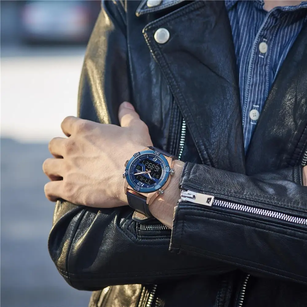  NAVIFORCE Luxury Brand Men Fashion Sports Watches Men's Waterproof Quartz Date Clock Man Leather Ar