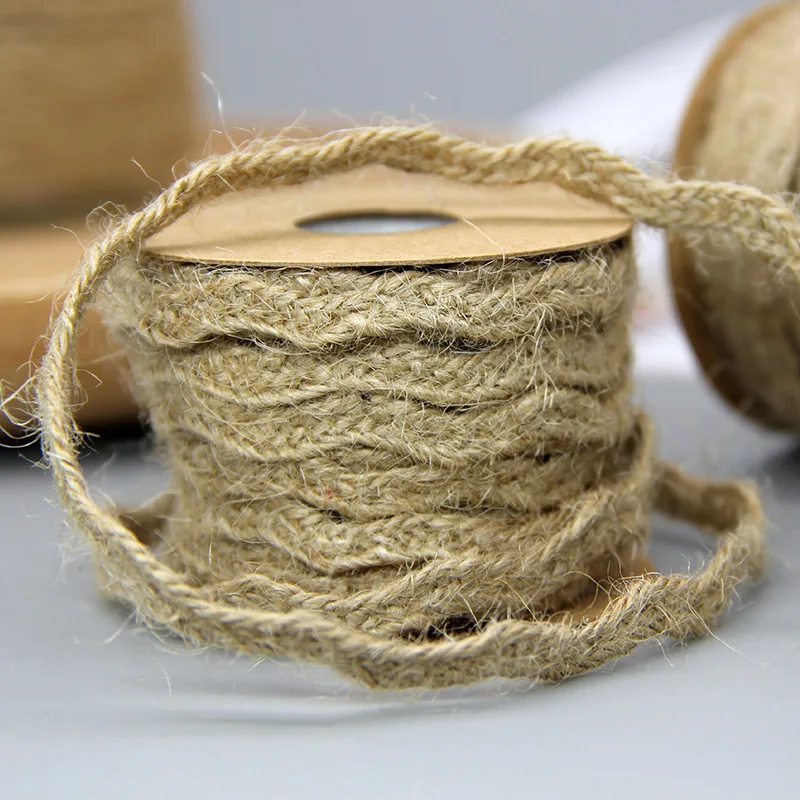 

6mm*5M Natural Jute Twine Burlap String Hemp Rope Party Wedding Gift Wrapping Cords Thread DIY Scrapbooking Florists Craft Decor