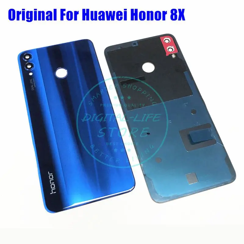Оригинальный качественный чехол для задней батареи Huawei Honor 8X + стеклянная