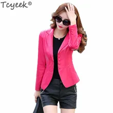 Tcyeek Женская новейшая куртка из искусственной кожи элегантные офисные женские Большие размеры 4XL куртки женские весенние кожаные куртки LWL387