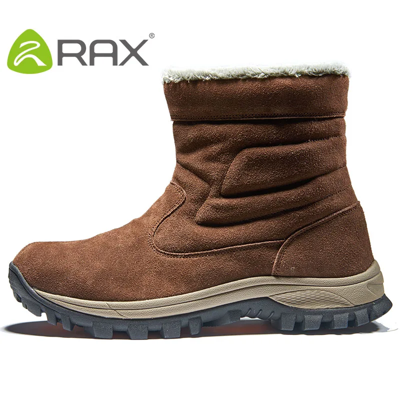 

RAX 2018 Hiking Shoes Winter Men Snow Boots outdoor Trekking Boots Genuine Leather Men Climbing Walking Shoes Snow Shoes