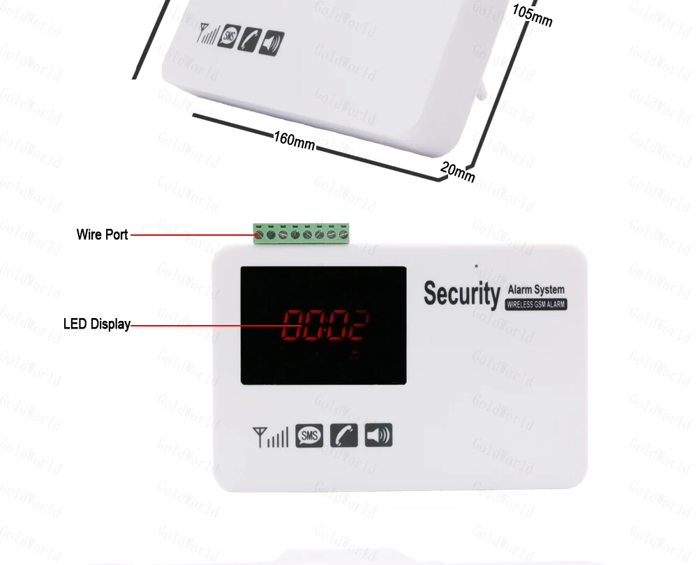 Голосовой светодиодный беспроводной безопасности 99 зоны GSM дома охранной сигнализации системы