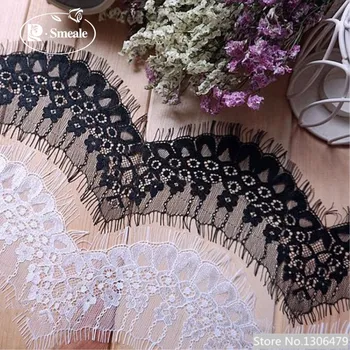 

9M/Lot High Quality ,White and Black Eyelashes, Lace, Width, 7CM, Hand, DIY, Clothing Accessories, Dress Materials,RS904