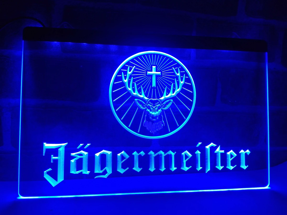 Светодиодный неоновый знак LR061 Jagermeister с головой оленя|Таблички и знаки| |