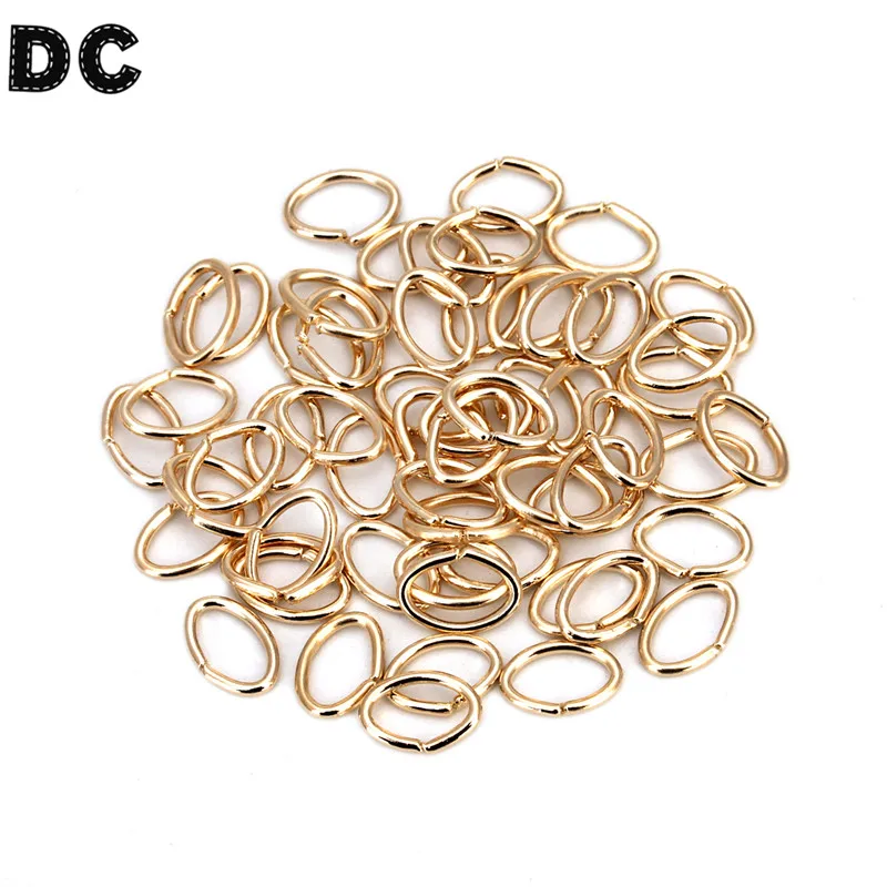

200pcs/bag 7*5mm Oval Gold/Silver/Rhodium Plated Metal Closed Split Jump Rings for DIY Jewelry Making Findings Connector F5358
