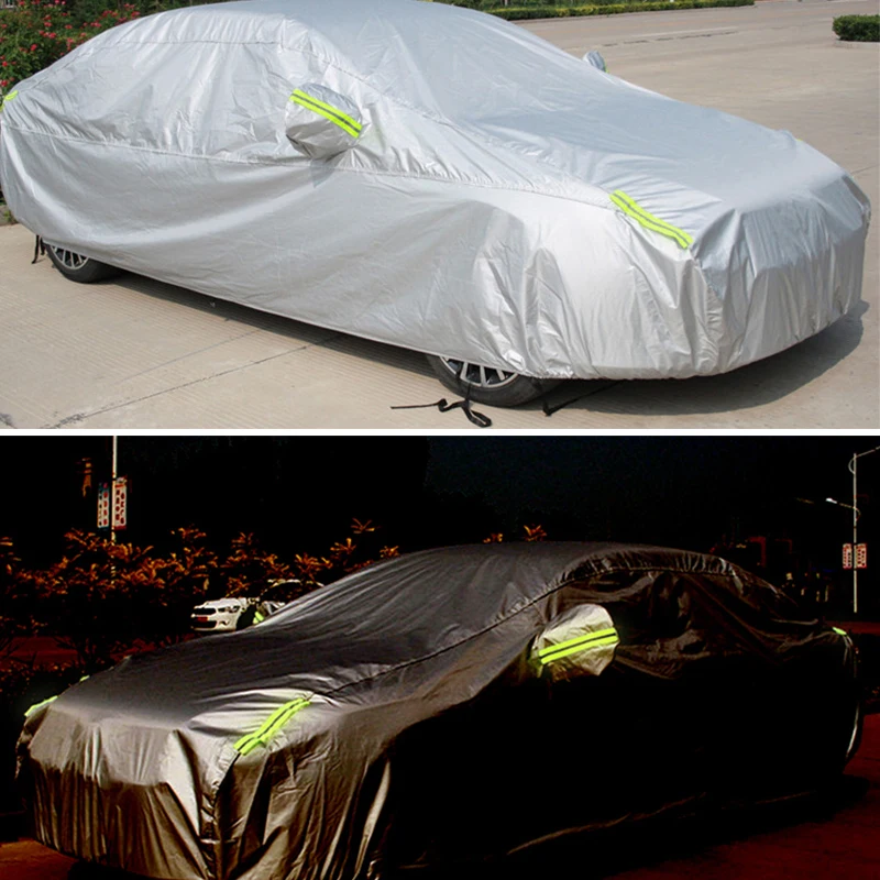 

Full Car Covers Sun Shield Waterproof Car Reflector Cover For Sedan SUV With Reflective Strip Summer Auto Accessories Universal