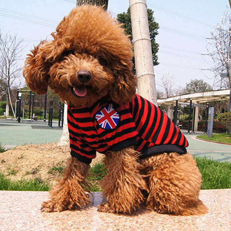 Летняя полосатая футболка для собак Жилет Одежда для питомцев для маленьких для собак породы Йоркширский терьер Ши-тцу рубашки для щенков Одежда для кошек chaleco para perro