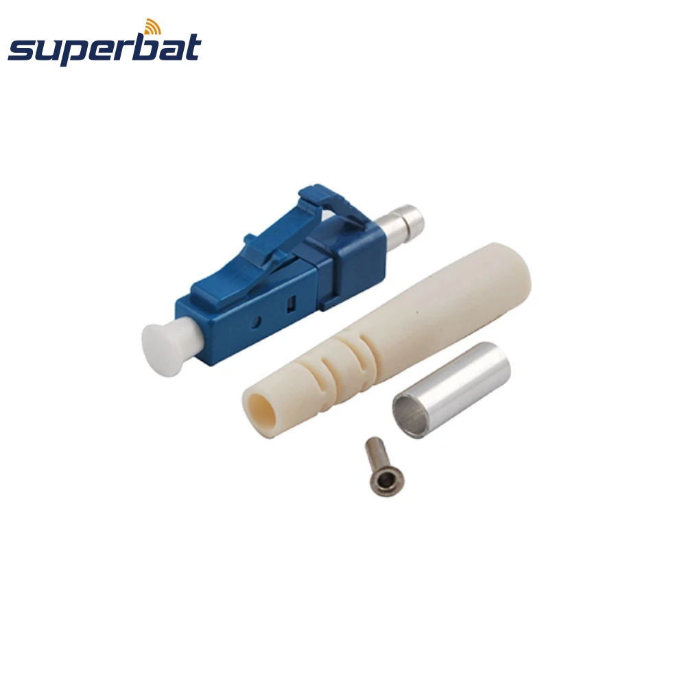 Superbat LC Fiber Optic Connector Singlemode Blue Housing 3.0 mm White
