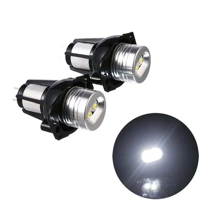 E90 White 10W Комплект из 2 предметов; 5 W 10 W E39 E90 ошибок светодиодный Ангельские глазки габаритные огни лампы 600 Lum для ходовых огней - Цвет: E90 White 10W