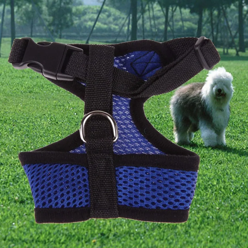 

XXL/XXXL Adjustable Comfort Soft Breathable Dog Harness Pet Vest Rope Dog Chest Strap Leash Grid Set Collar kk3