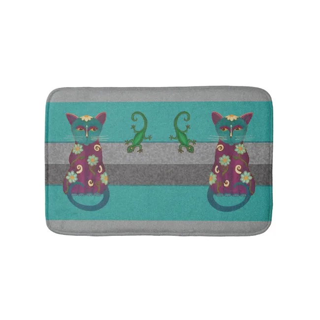 Two Cats and Two Lizards Bathroom Mat Cute Animal Kitchen Carpets Anti-Slip Carpet Mats for Stairs and Kids Room Home Decoration Two Cats and Two Lizards Bathroom Mat Cute Animal Kitchen Carpets Anti-Slip Carpet Mats for Stairs and Kids Room Home Decoration