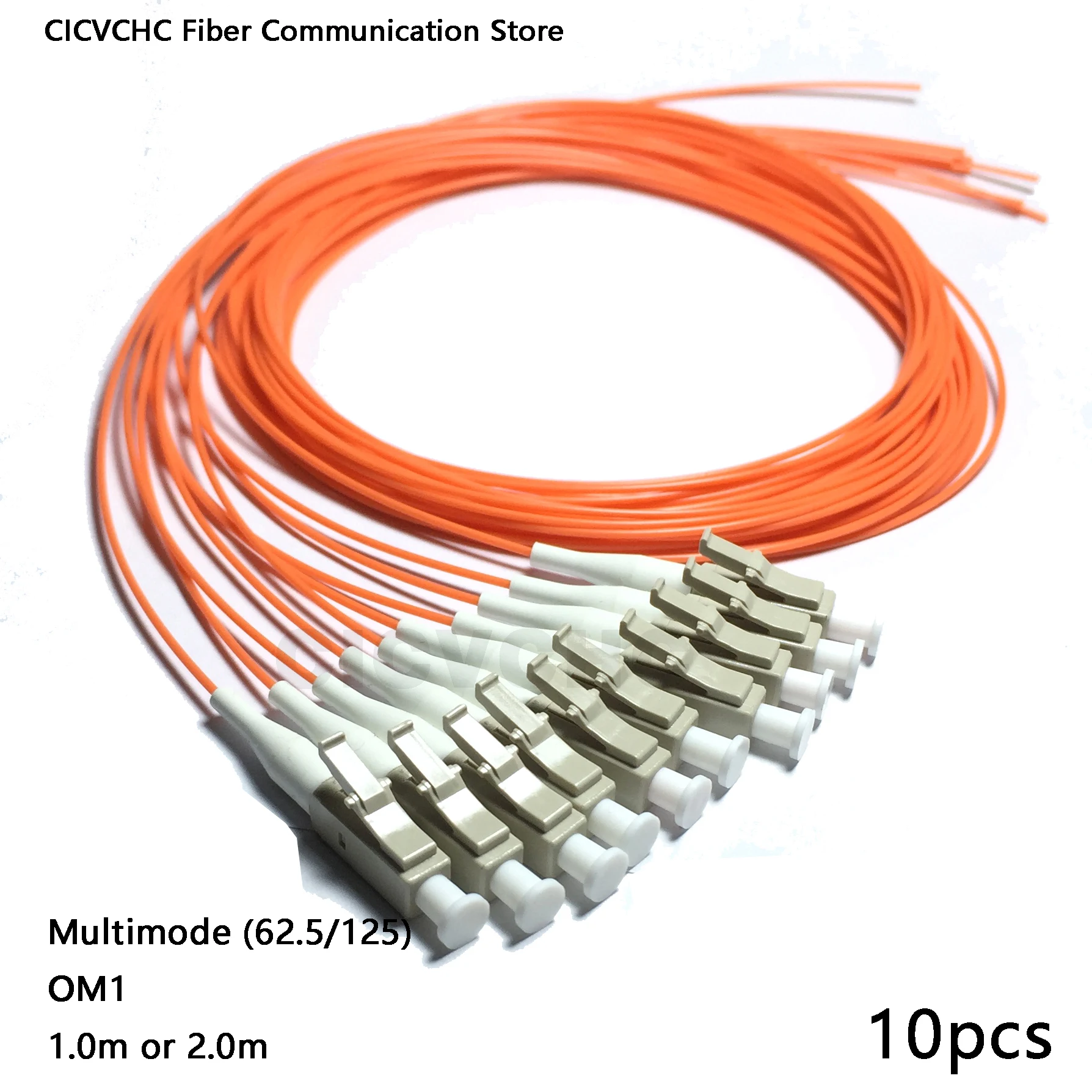 10Pcs Lc/Upc-Multimode(62.5/125)-Om1-0.9Mm Cable-1M O 2M/Fibra Ottica Della Treccia