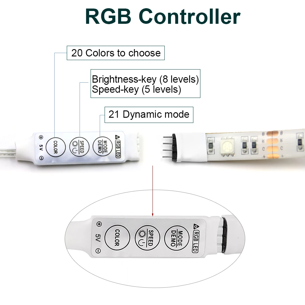 Светодиодная лента на батарейках 5050 SMD 50 см 1 м 2 м теплый белый холодный белый RGB водонепроницаемая гибкая светодиодная лента светильник