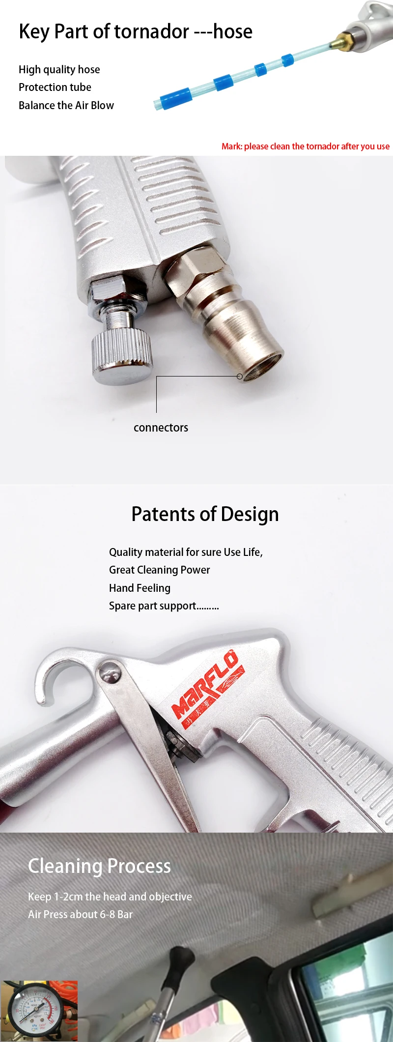 Marflo инструменты для мойки автомобиля Tornador Forge Alu Tornado тип шланга для чистки автомобиля номер Europ Япония американские адаптеры