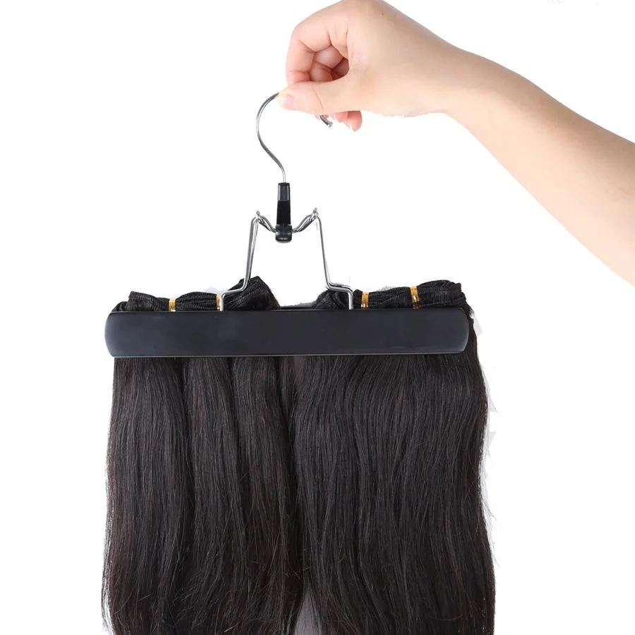 

Jetdio 10 Inch Black Wooden Hair Extensions Hanger for Virgin Hair