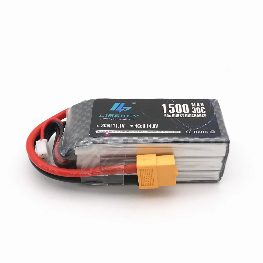 3 шт. Limskey 3S LiPo батарея 11,1 V 1500Mah 3S 30C MAX 60C XT60 Разъем для RC автомобилей самолета лодки, вертолёт части WLtoys V950