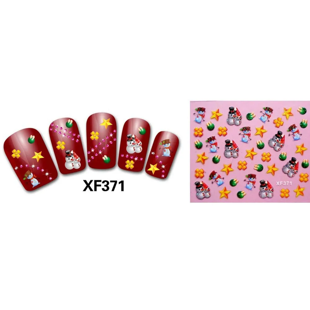 Sliders For Nail Art Decorations Women's Christmas 3d Nail Decals Water Transfer Stickers For Nails Finger Nagels Spulletjes#y2