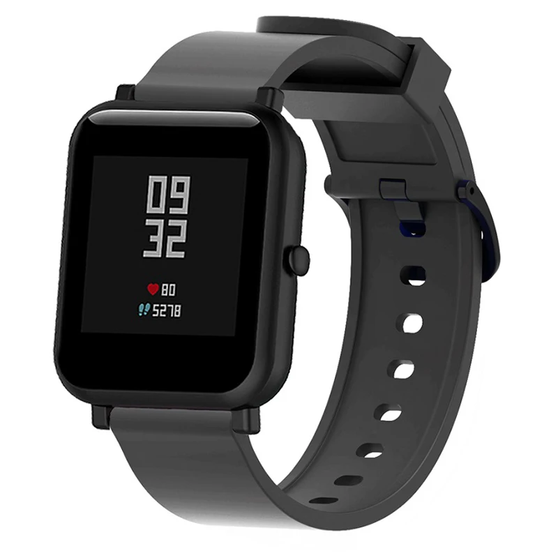 Силиконовый ремешок для часов Xiaomi Huami Amazfit Bip Bit Band 20 мм Correa для Amazfit bip браслет на запястье samsung gear S2 ремень