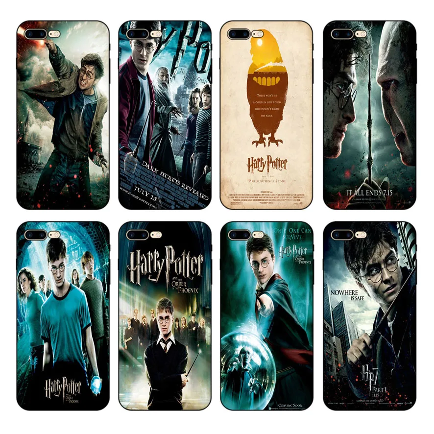 

HOUSTMUST Harry Potter Posters Black Soft Phone Case Cover For iPhone 7 7plus 8 8plus X XS XR max 5 5s 6 6S 6plus phone case