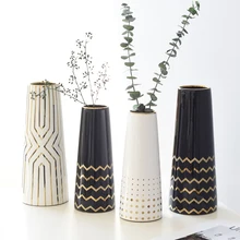 Нордическая керамическая ваза простые белые/черные сушеные цветы вставленные Обои для рабочего стола украшения дома офиса забавные подарки дропшиппинг