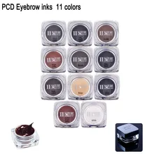 11 цветов PCD Перманентный макияж чернила пигмент татуировки цветные материалы для татуировка бровей и губ макияж Косметические микроблейдинг PCD чернила