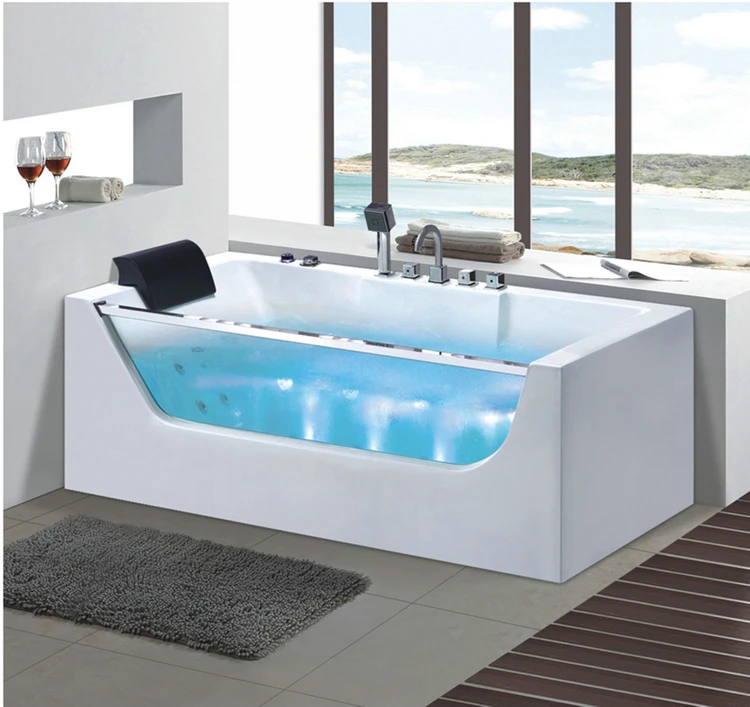 1700mm whirlpool Boubble Bathtub Acrylic Hydromassage Surfing SPA Colored LED Lamp Tub NS3026A 4