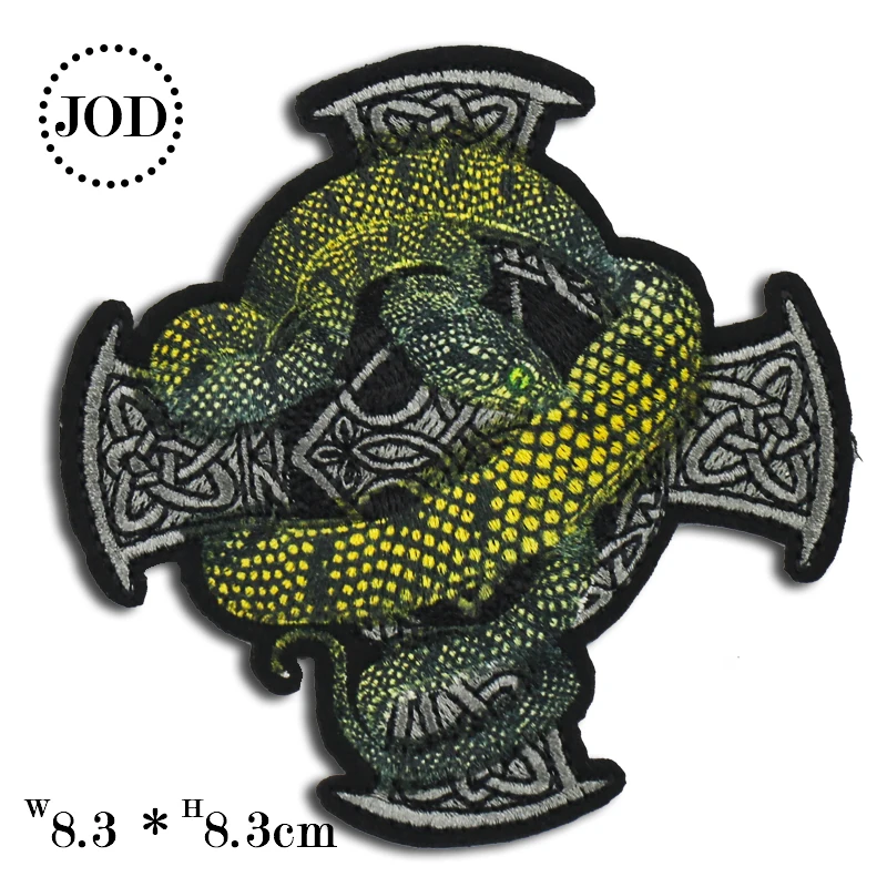 

Snake Label Embroidered Patches for Clothing DIY Stripes Applique Sew on Clothes Stickers Sewing Badges Biker Parches JOD