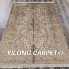 Yilong 5'x7. 5' Традиционный персидский бежевый ковер ручной вязки турецкий Шелковый коврик(ZQG065A5x7.5