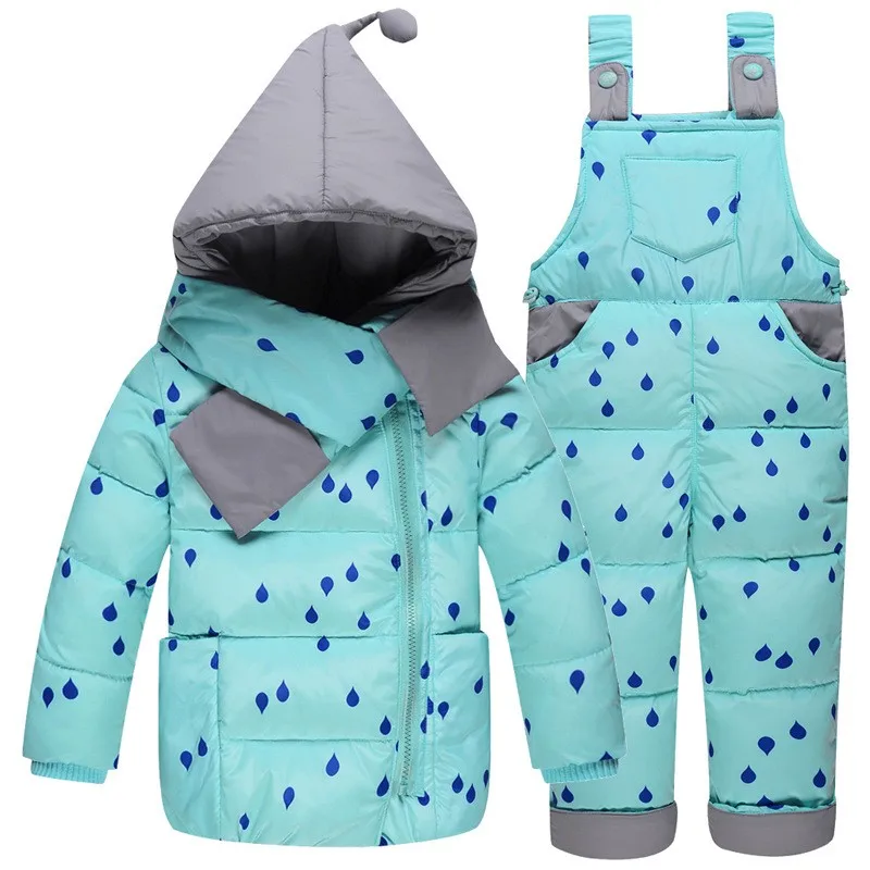 Одежда для маленьких девочек 2018 детский лыжный костюм комбинезон Пуховик для девочек и мальчиков теплые комбинезоны детская верхняя