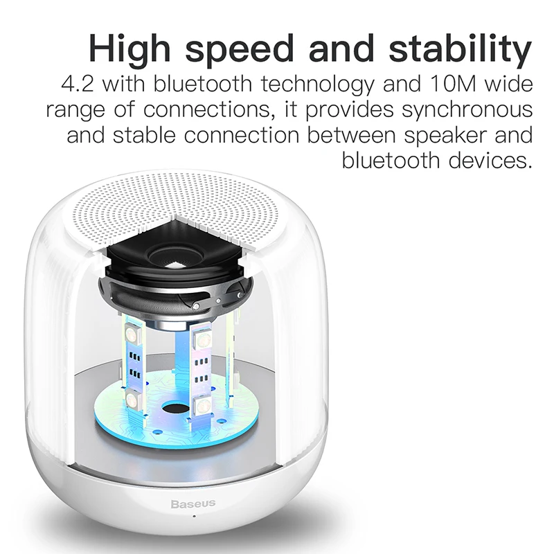 BaseusLED портативный Bluetooth динамик Baseus мини беспроводной 3D стерео Hands Free сабвуфер динамик с TF картой аудио USB