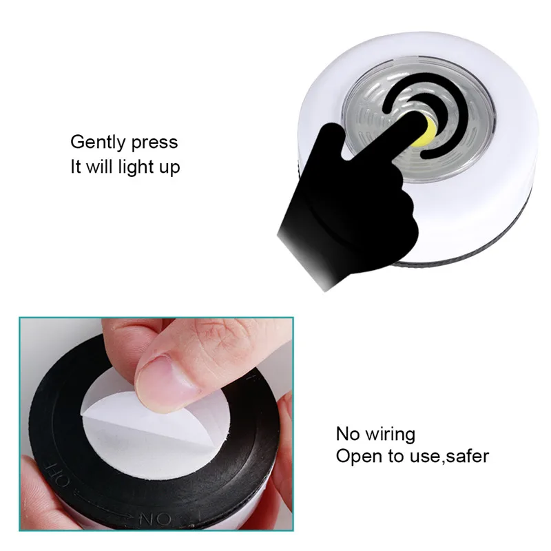 COB беспроводной сенсорный светильник для шкафа круглый светодиодный настенный светильник шкаф для спальни кухня аварийный ночной Светильник